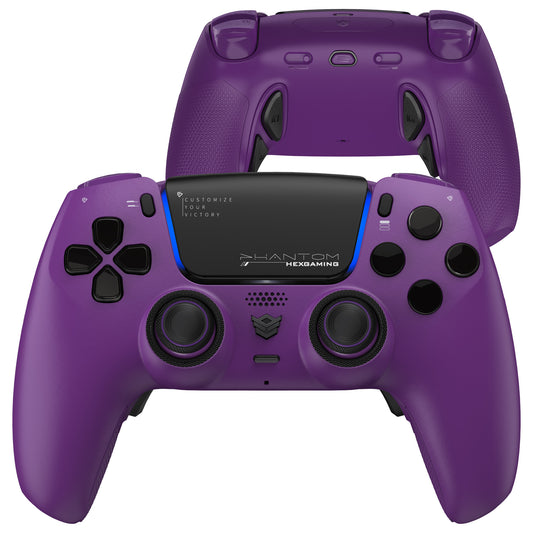 HEXGAMING PHANTOMコントローラー はPS5、PC、モバイル対応、調整可能なトリガー備え-トワイライトパープル