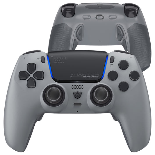 HEXGAMING PHANTOMコントローラー はPS5、PC、モバイル対応、調整可能なトリガー備え-1994グレー