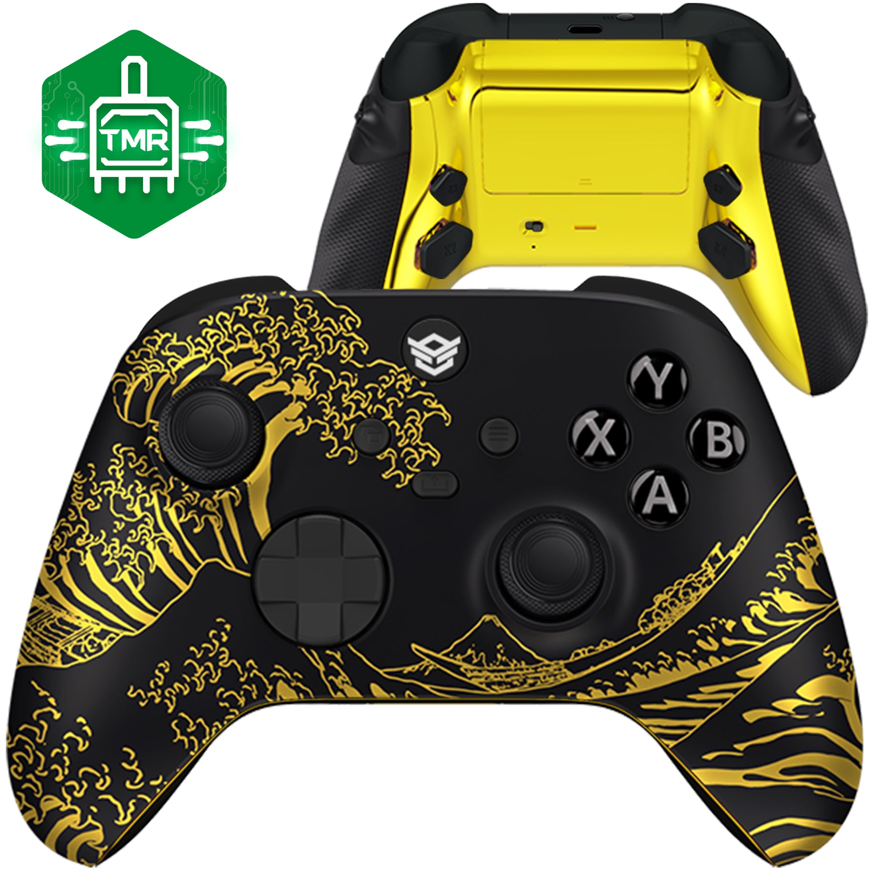HEXGAMING ADVANCE コントローラー TMRジョイスティック＆調整可能トリガー - XBOX / PC / モバイル対応 - ブラックゴールデンウェーブ