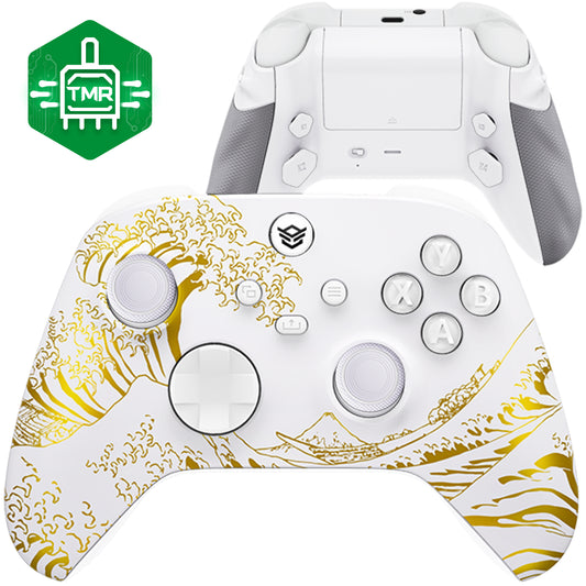 HEXGAMING ADVANCE コントローラー TMRジョイスティック＆調整可能トリガー - XBOX / PC / モバイル対応 - ホワイトゴールデンウェーブ