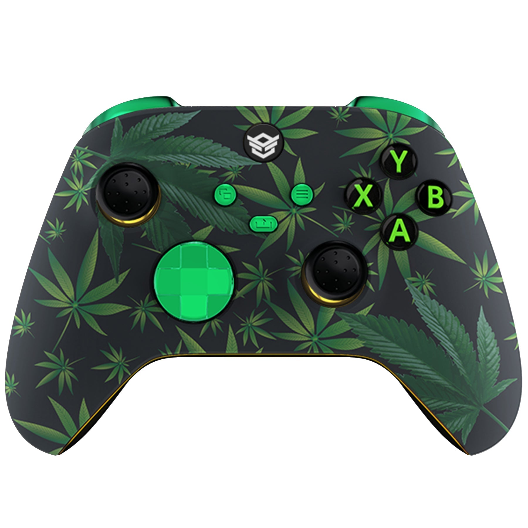 HEXGAMING ADVANCE Controller with Adjustable Triggers for XBOX, PC, Mobile- Green Weeds ABXY Labeled