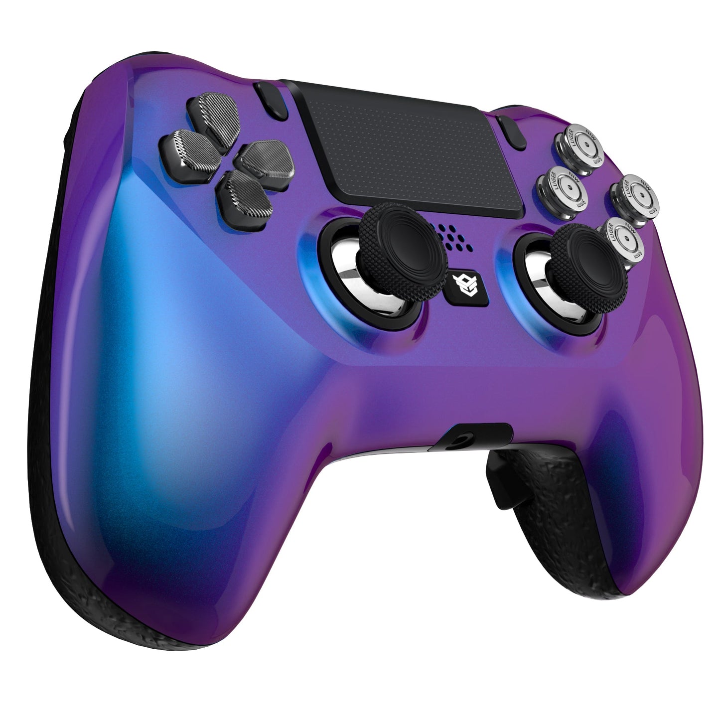 HEXGAMING HYPER Controller for PS4, PC, Mobile- Chameleon Purple Blue Metal Sliver