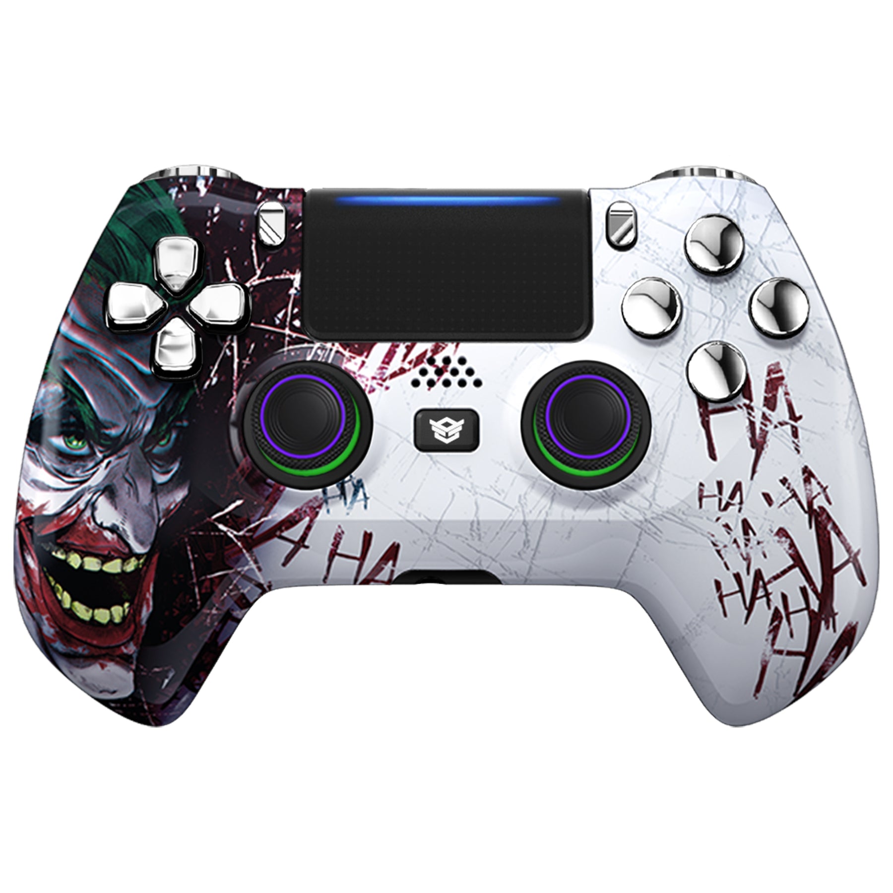 HEXGAMING HYPER コントローラー は TMRジョイスティック搭載、PS4、PC、モバイル対応 - ピエロ  クロームシルバー