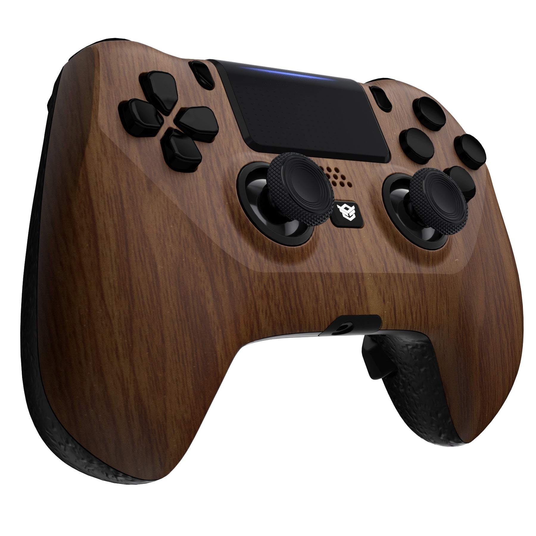 HEXGAMING HYPER Controller for PS4, PC, Mobile- Wood Pattern Chrome Black