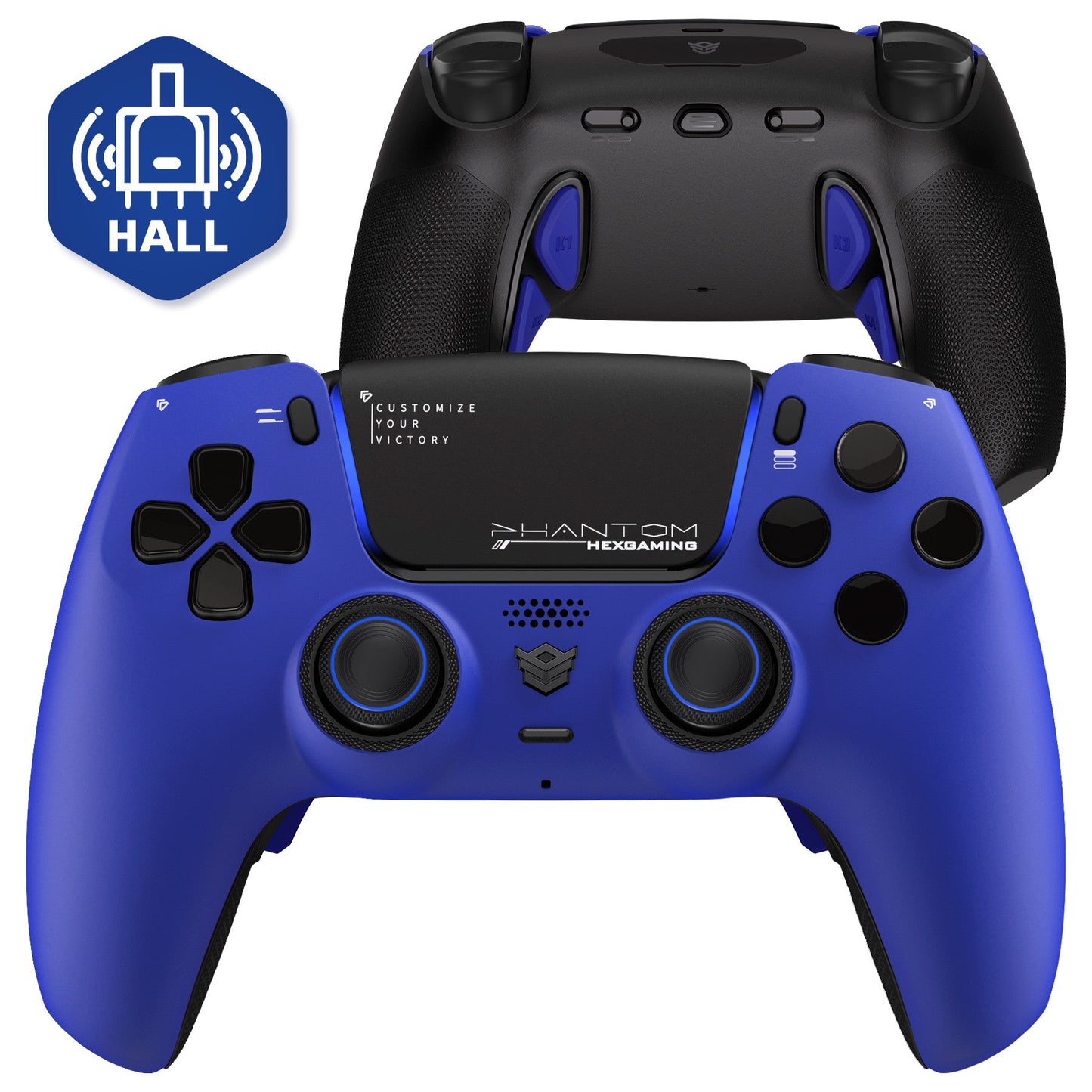 HEXGAMING PHANTOM Controller with Adjustable Triggers for PS5, PC, Mobile - Dream Blue