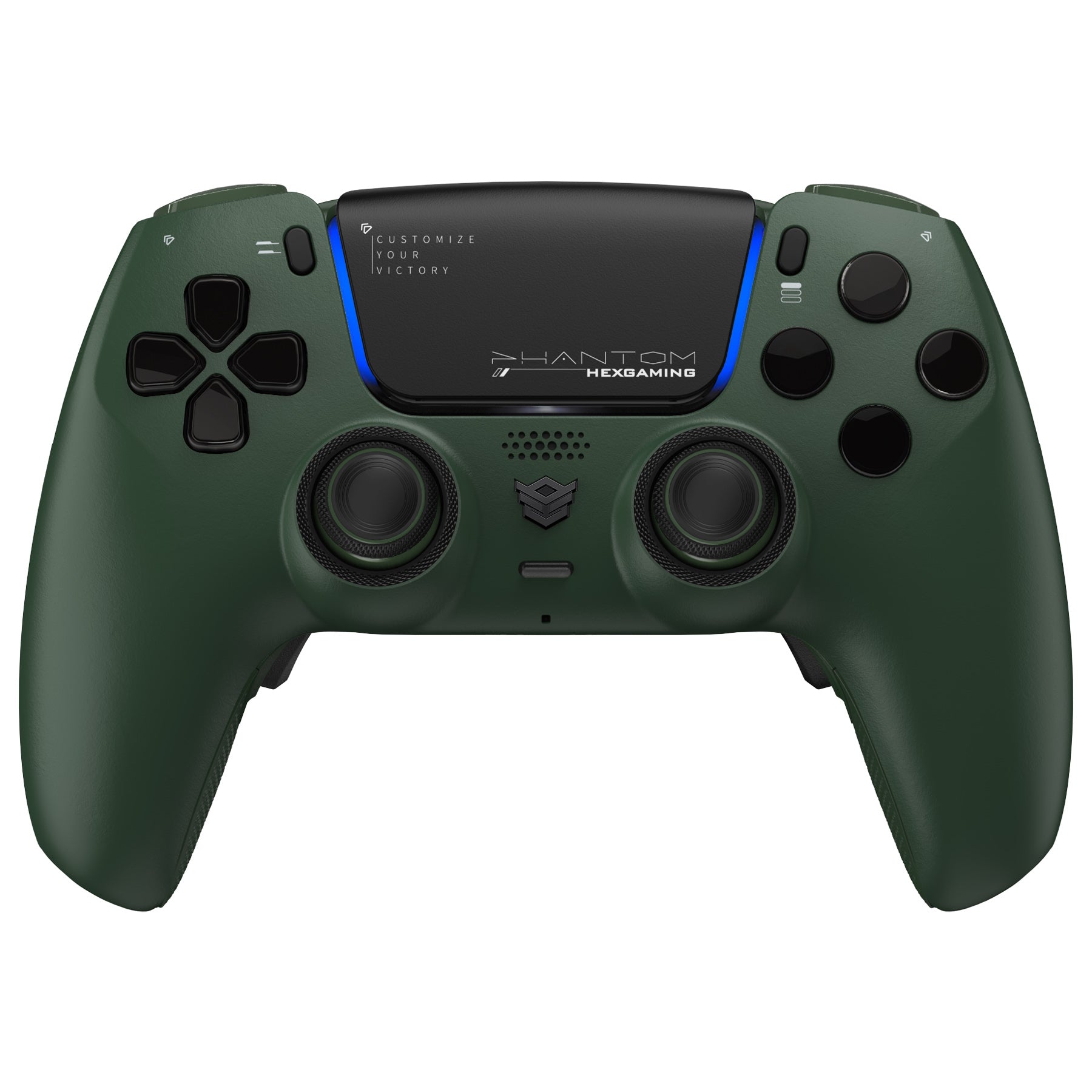 HEXGAMING PHANTOMコントローラー はPS5、PC、モバイル対応、調整可能なトリガー備え-スタティックエメラルド