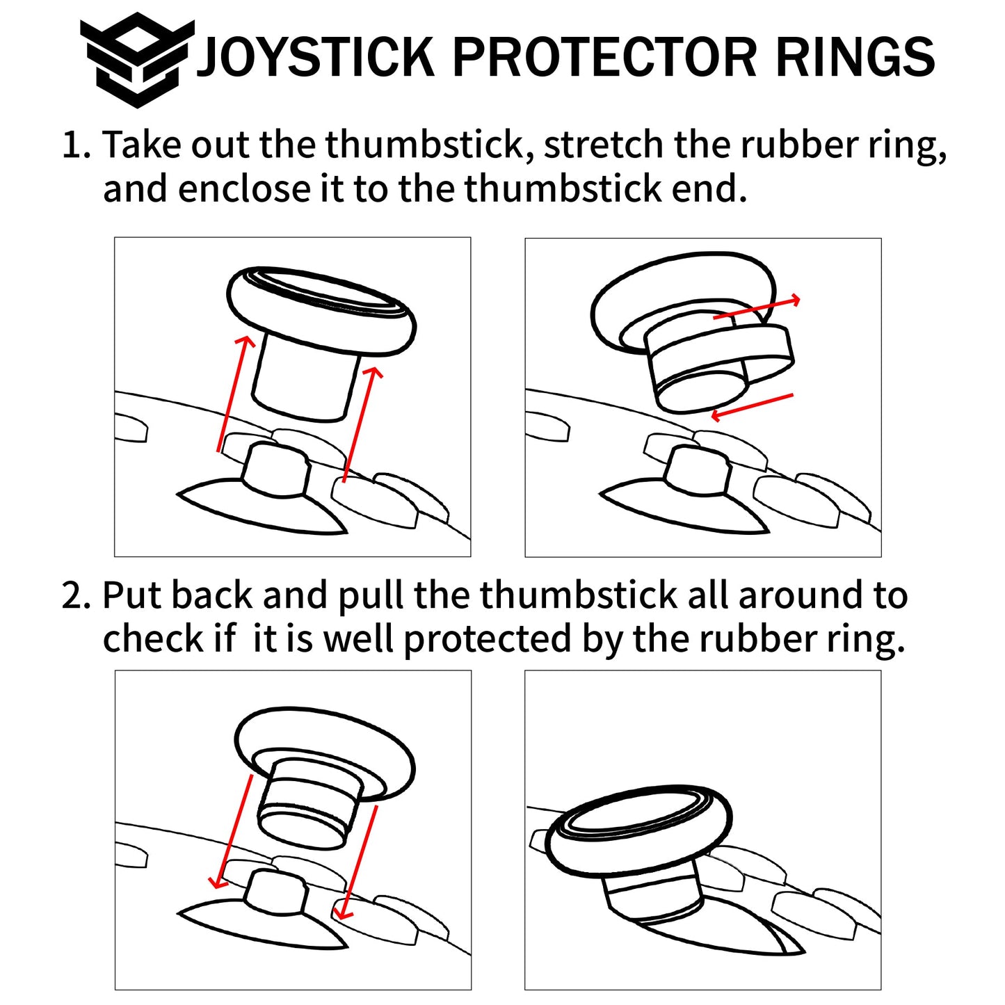 20 Pcs Joystick Protector Rings - Transparent HexGaming