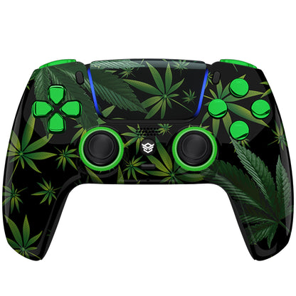 HEXGAMING RIVAL PRO Controller for PS5, PC, Mobile - Green Leaves HEXGAMING