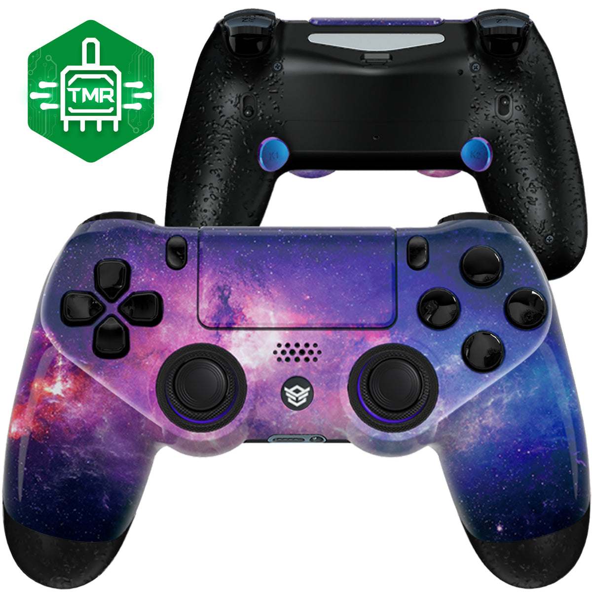 HEXGAMING  NEW SPIKE コントローラー は TMRジョイスティック搭載、PS4、PC、モバイル対応 - 星雲紫黒