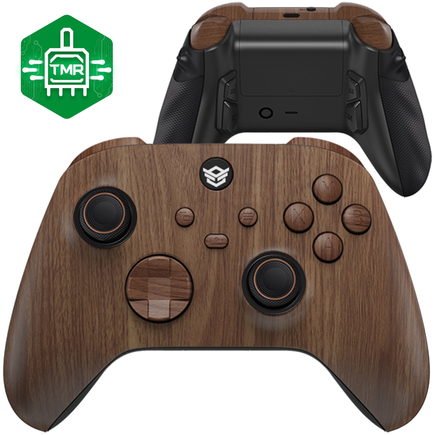 HEXGAMING ULTRA X コントローラーはTMRジョイスティック搭載、XBOX、PC、モバイル対応 - 木目調デザイン