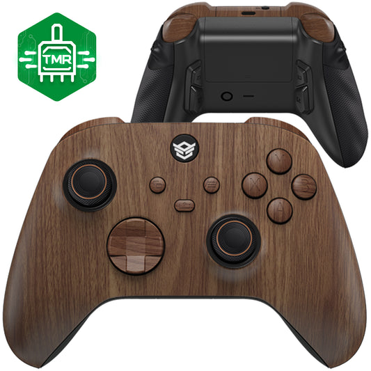 HEXGAMING ULTRA X コントローラーはTMRジョイスティック搭載、XBOX、PC、モバイル対応 - 木目調デザイン