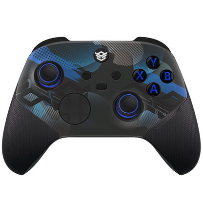 ULTRA X with Adjustable Triggers & Rubberized Grip Faceplate - Samurai Blue ABXY Labeled