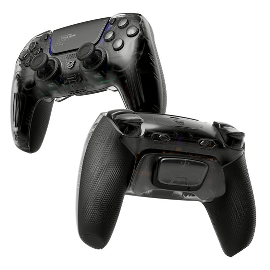 HEXGAMING ULTIMATE PRO ゲーミングコントローラー PS5/PC/モバイル対応  – 割り当て可能な背面ボタン4個、カスタムプロファイル6種類、調整可能なトリガー、交換可能なサムスティック8本【マットクリアブラック】
