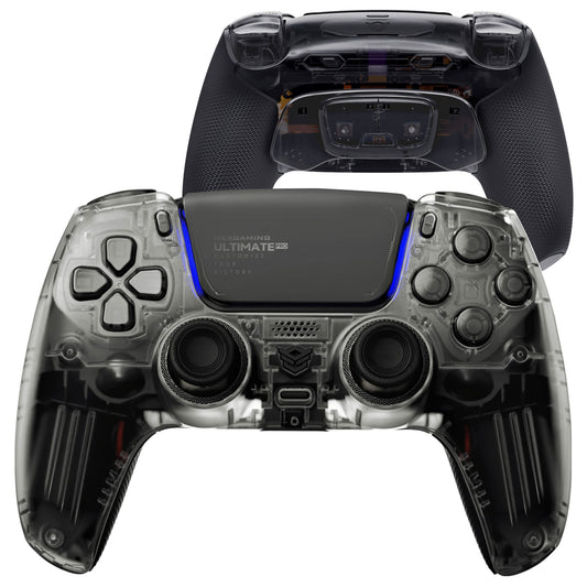 HEXGAMING ULTIMATE PRO ゲーミングコントローラー PS5/PC/モバイル対応  – 割り当て可能な背面ボタン4個、カスタムプロファイル6種類、調整可能なトリガー、交換可能なサムスティック8本【マットクリアブラック】