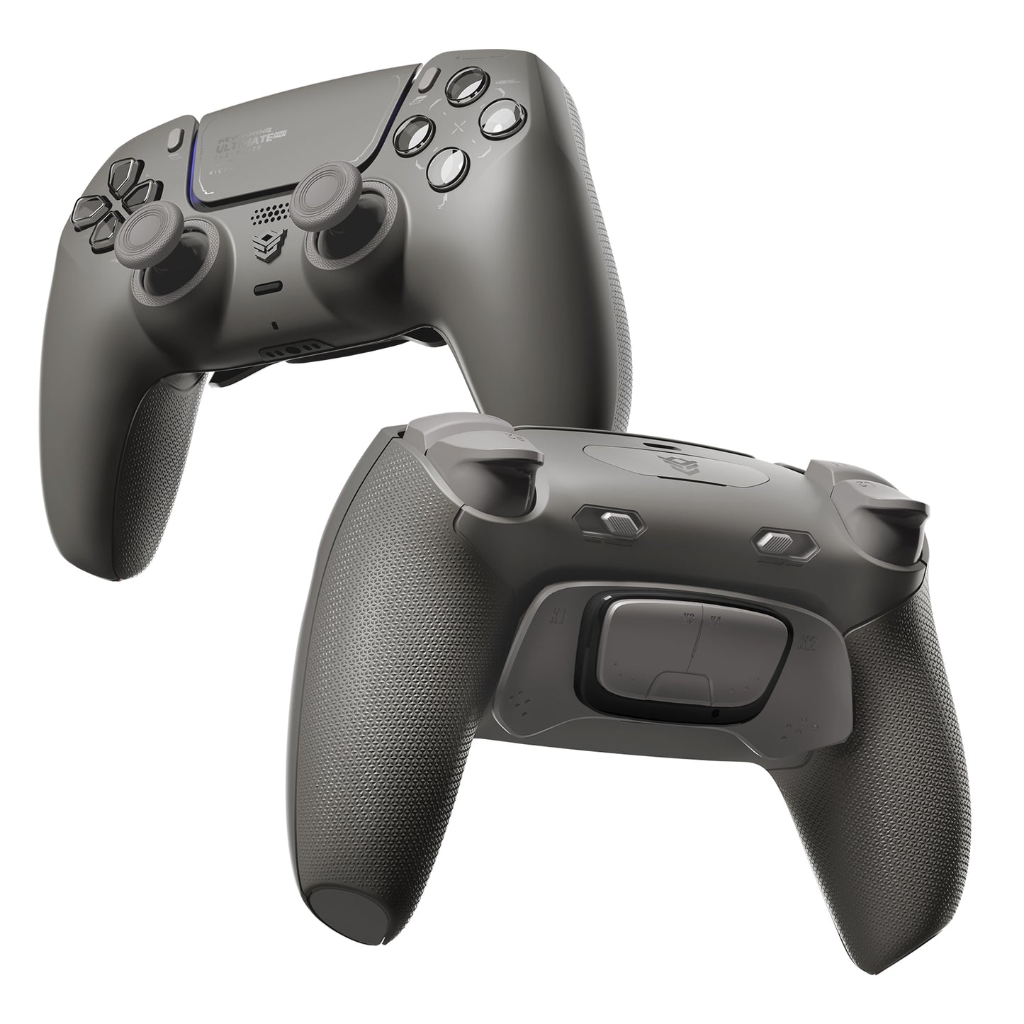 HEXGAMING ULTIMATE PRO ゲーミングコントローラー PS5/PC/モバイル対応  – 割り当て可能な背面ボタン4個、カスタムプロファイル6種類、調整可能なトリガー、交換可能なサムスティック8本【グレー】