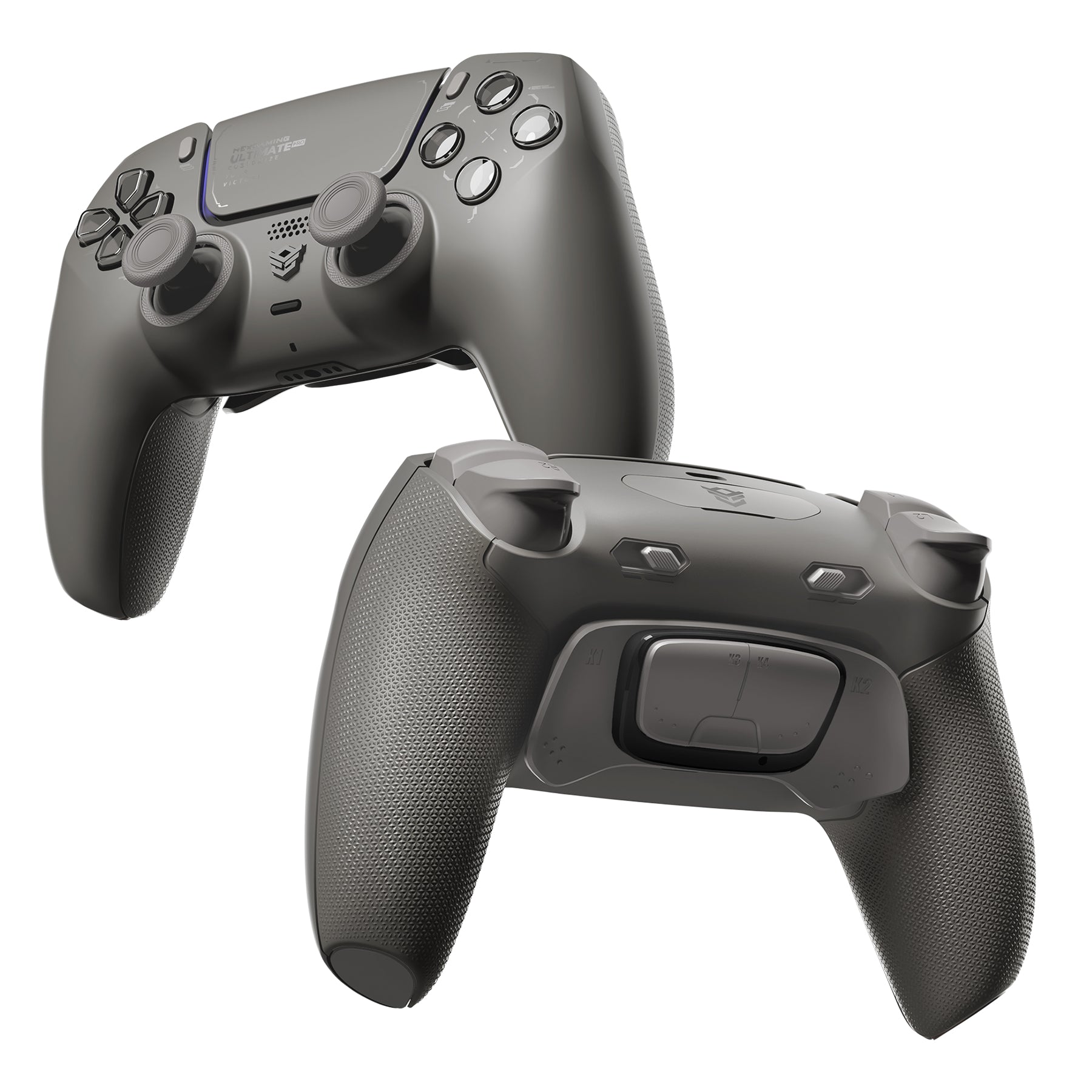 HEXGAMING ULTIMATE PRO ゲーミングコントローラー PS5/PC/モバイル対応  – 割り当て可能な背面ボタン4個、カスタムプロファイル6種類、調整可能なトリガー、交換可能なサムスティック8本【グレー】